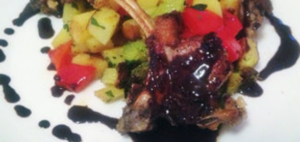 Баранья корейка с овощами