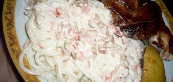 гарнир из фунчозы с мариноваными вкусностями