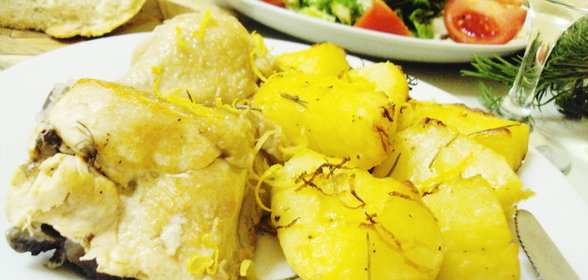Курица с лимоном и розмарином