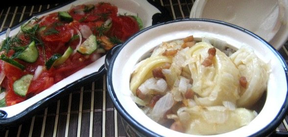 Галушки на пару