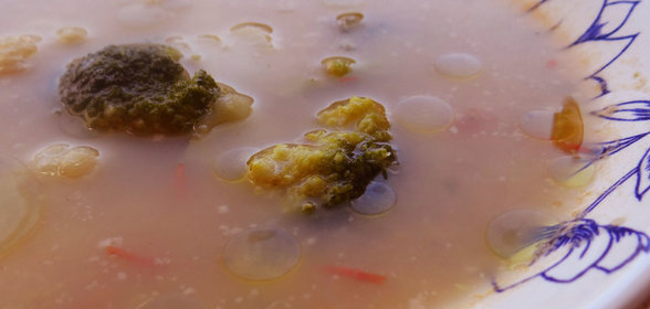 Щи мясные из цветной капусты и брокколи (детское меню, мультиварка)