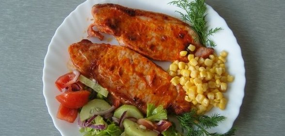 Стейк из свинины в аэрогриле