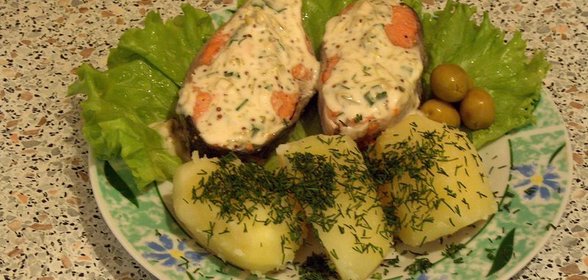 Кижуч на пару под соусом тартар