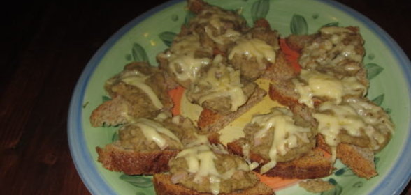 Бутербродная масса из нута и грибов