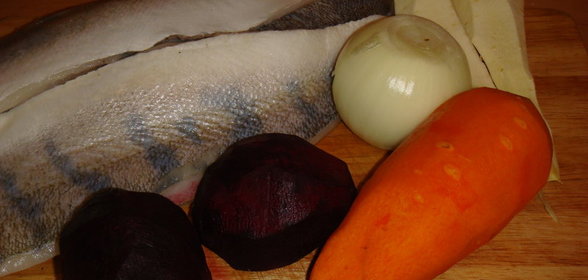 Судак под овощным маринадом