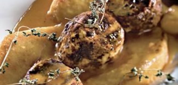 Морские гребешки с какао и апельсиновым соусом