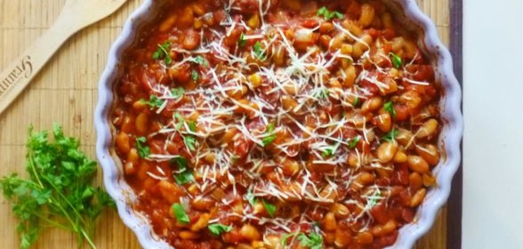 Запеченная фасоль с ароматным маслом