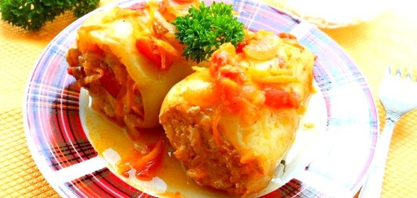 Перцы с куриным фаршем