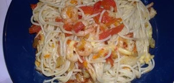 Спагетти с креветками