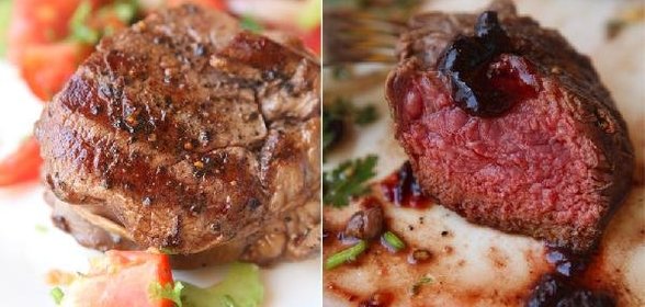Стейк из говядины с классическим винным соусом