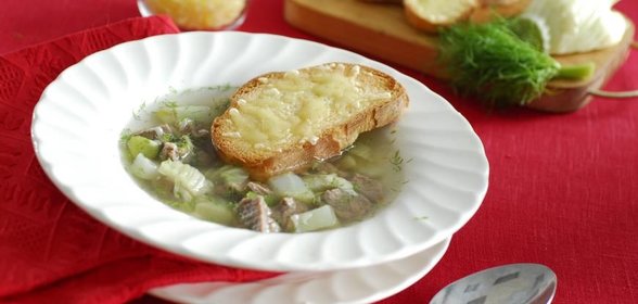 Суп из ягненка с фенхелем и сыром