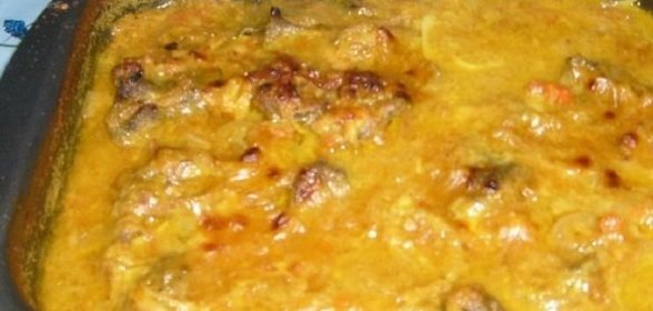 Куриные желудки, запечённые в кефире