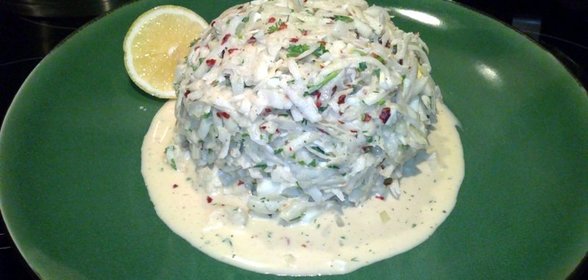 Салат из топинамбура (иерусалимский артишок, булва, волошская репа, sunchoke, topinambour)