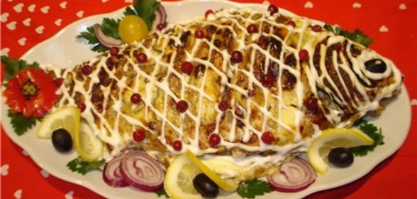 карась запечёный со сметаной