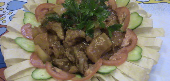 Корзиночки из лаваша со свининой (Вариант подачи)