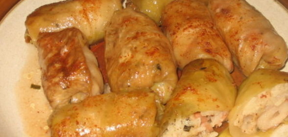 Голубцы из квашеной капусты с фасолью