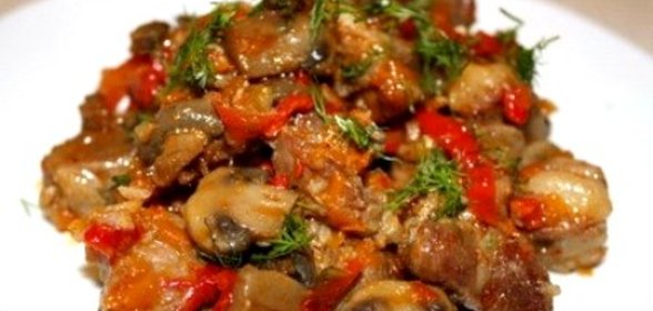 Грибы с овощами в мультиварке
