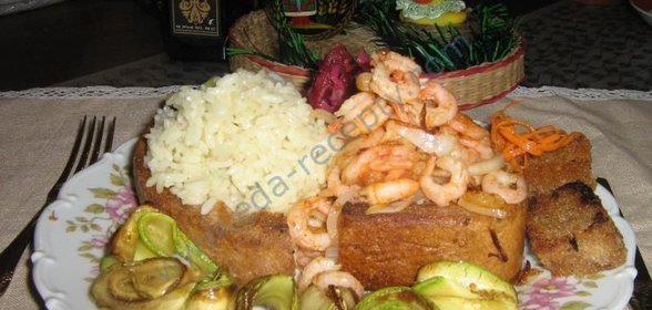 Креветки с рисом в подкове счастья