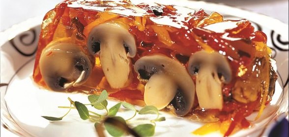 Заливное из шампиньонов