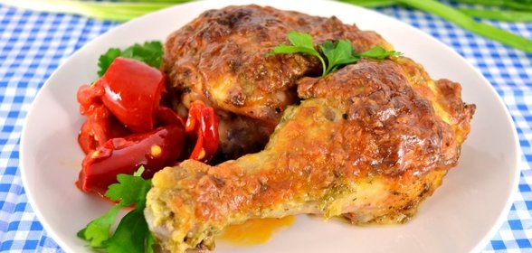 Окорочка куриные запеченные под сыром