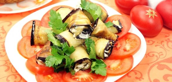 Рулетики из баклажанов