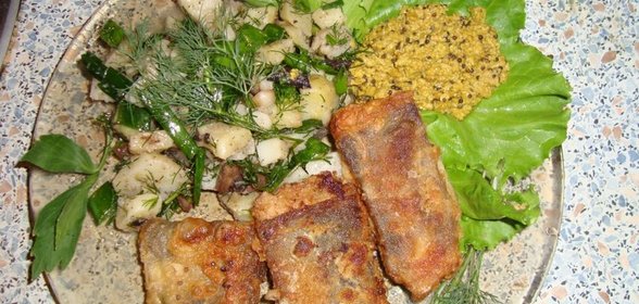 Жаренный Терпуг Хрустящая корочка