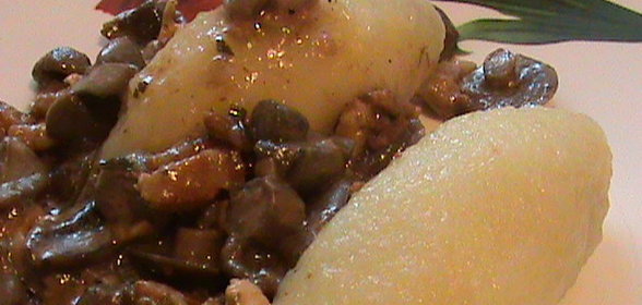 Цепелинай из варенного картофеля