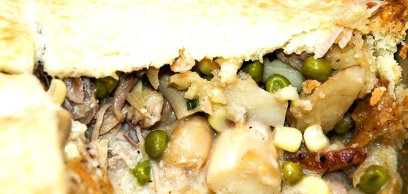 Пирог с уткой и грибами