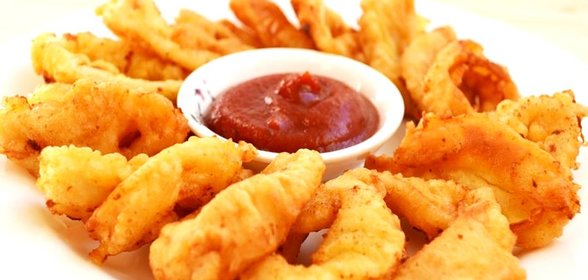 Кольца кальмара в кляре