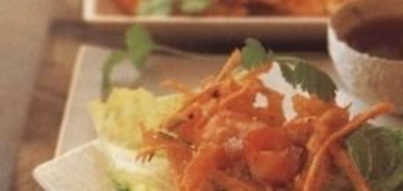 Креветки и батат во фритюре