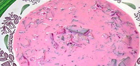 Литовский кефирный суп со свеклой