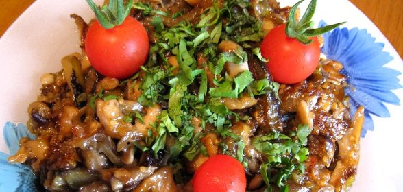 Вешенки с баклажанами