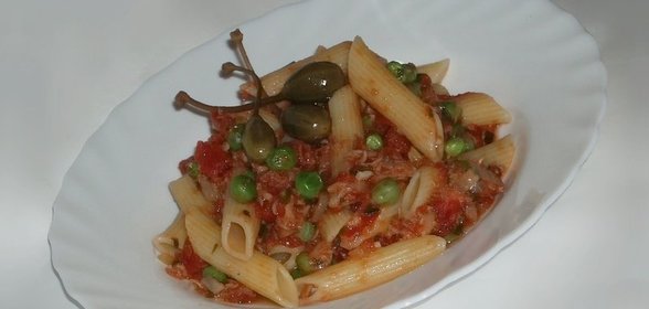 Пенне Фабиано(с горошком и тунцом)