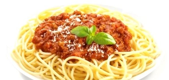 Спагетти с фаршем и грибами