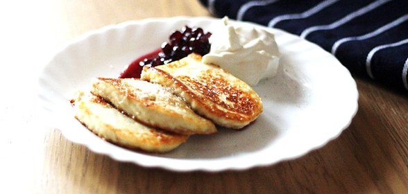 Жареный адыгейский сыр с ванильным сахаром