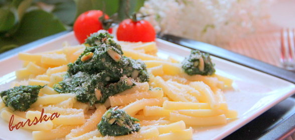 Паста с песто из шпината