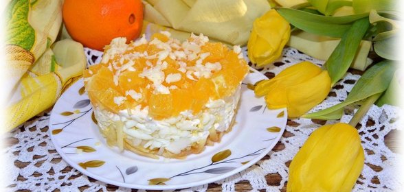 Салат из сыра с апельсинами