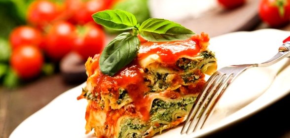 Вегетарианская лазанья со шпинатом