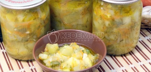 Тушеные кабачки с овощами на зиму