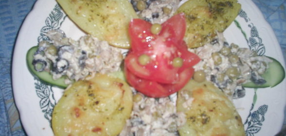 Картошка печенная с чесночным маслом