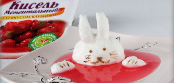 Клубничный кисель «Haas» со взбитыми белками