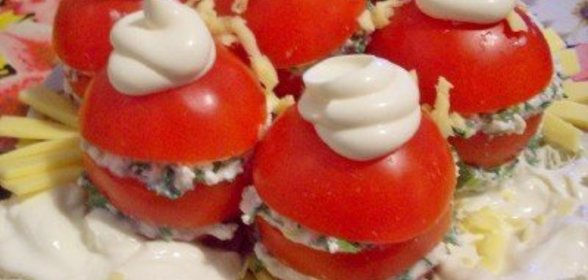 Помидоры фаршированные творожные