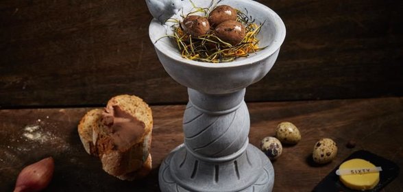 Паштет из перепелки и утиных желудочков конфи