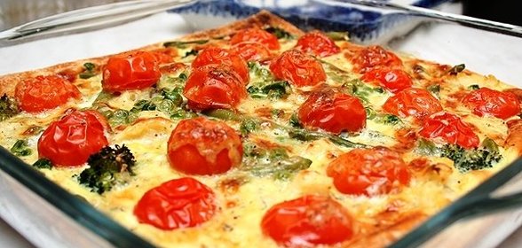 Цветной пирог с овощами