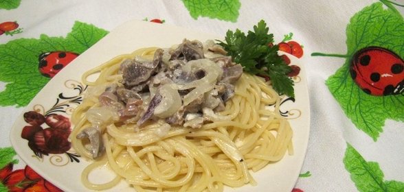 Куриные потроха тушеные