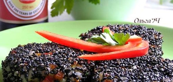 Рисовые котлетки с овощами в кунжутной панировке