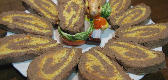 Печёночный паштет - рулет с начинкой