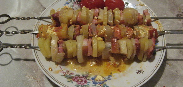 картошечка на шампурах