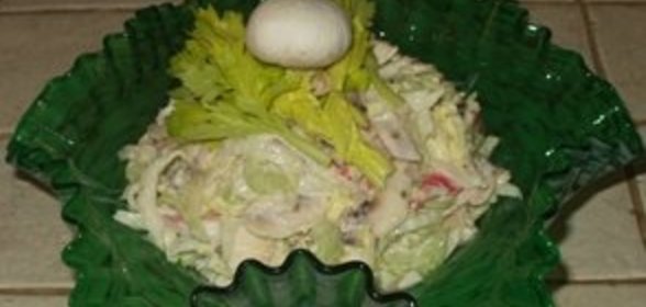 О крабовых палочках и сырых шампиньонах. Салат