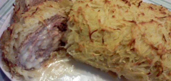 Рулет Кордон блю из фарша, в картофельной шубке